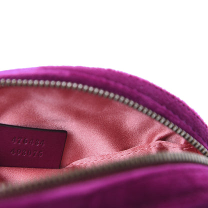 Gucci Velvet Matelasse GG Marmont Belt Bag 85 34 Fuchsia Violet Cyclamen 9 of 11