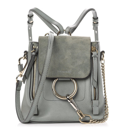 Chloe Suede Calfskin Mini Faye Backpack Cloudy Blue 1 of 10