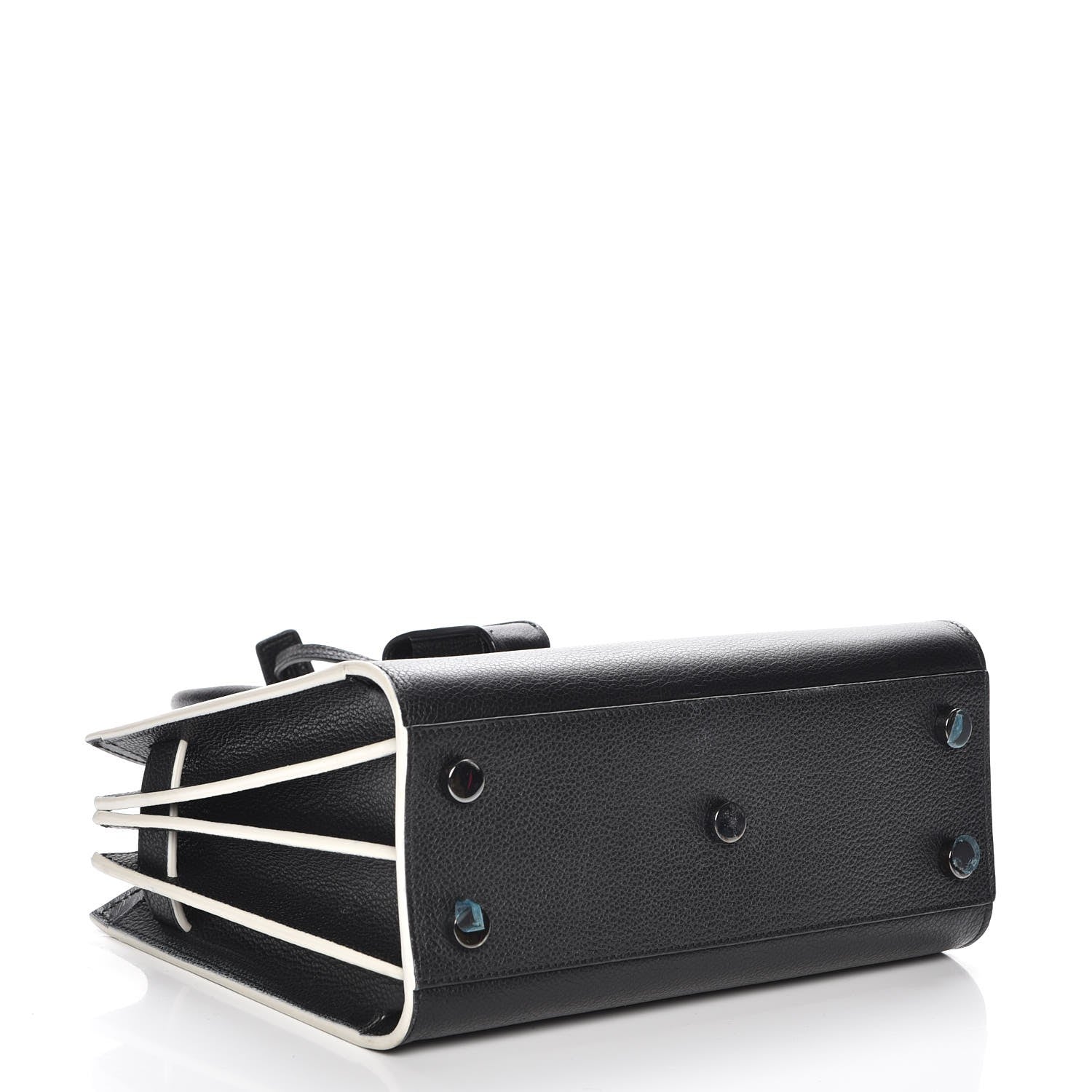 Saint Laurent Grained Calfskin Nano Sac De Jour Black White 5 of 8