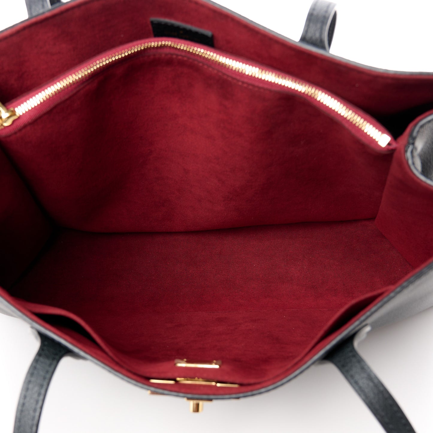 Grained Calfskin Lockme Shopper Black