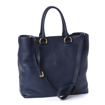 Prada Vitello Daino Shopping Tote Baltico 3 of 9