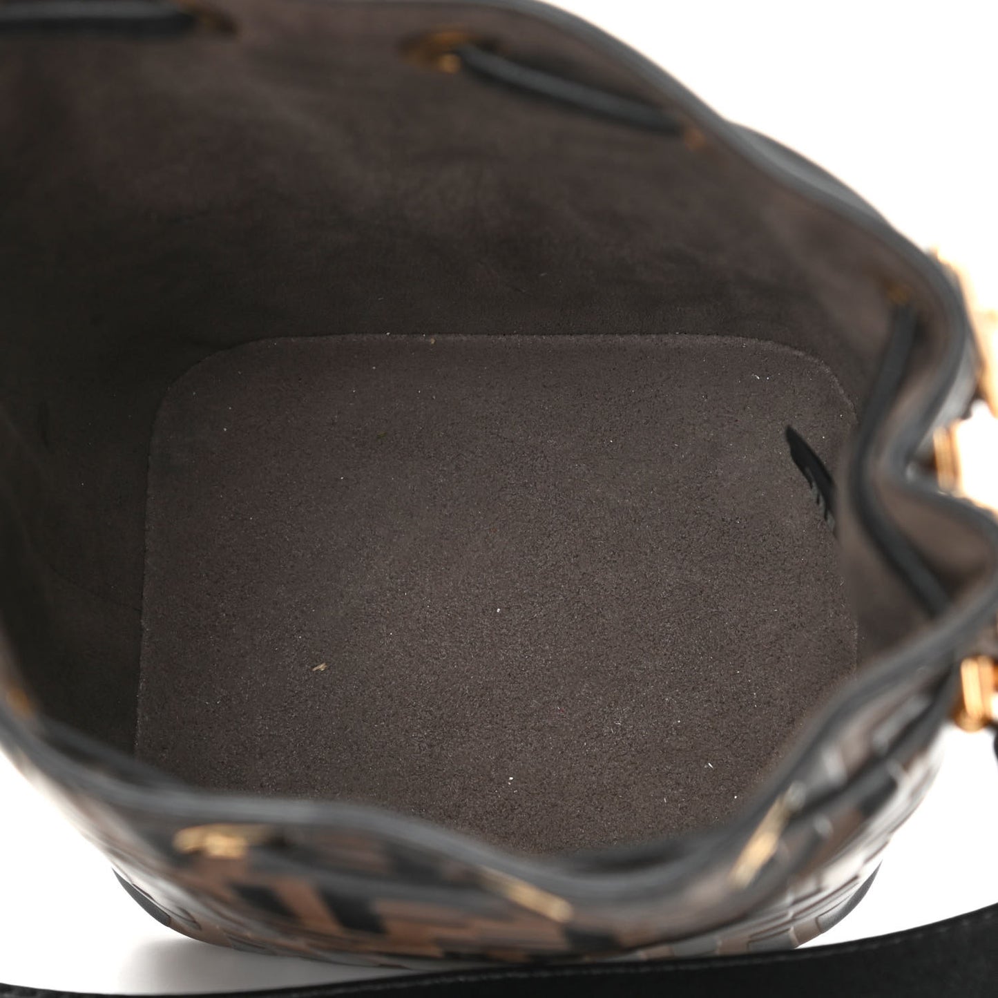 Vitello Liberty F is Fendi Bi-Color FF 1974 Embossed Mini Mon Tresor Bucket Bag Maya Black