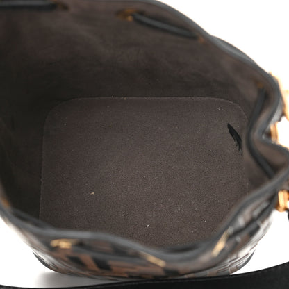 Fendi Vitello Liberty F is Fendi Bi-Color FF 1974 Embossed Mini Mon Tresor Bucket Bag Maya Black 5 of 14