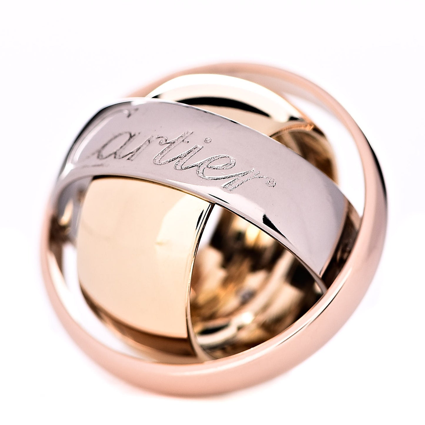 18K Pink Yellow White Trinity Must Essence Ring 48 4.5