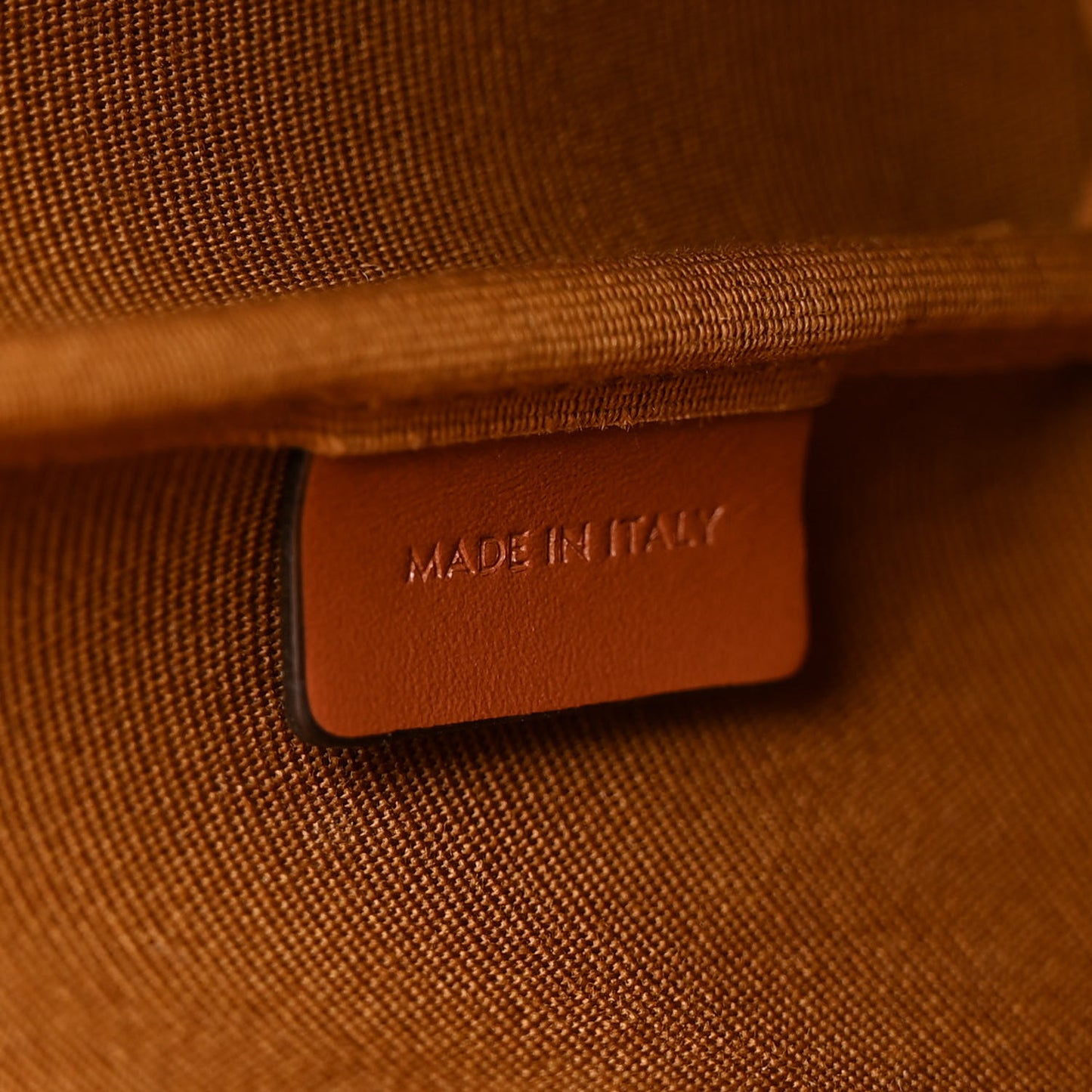 Triomphe Canvas Calfskin Small Bucket Bag Tan