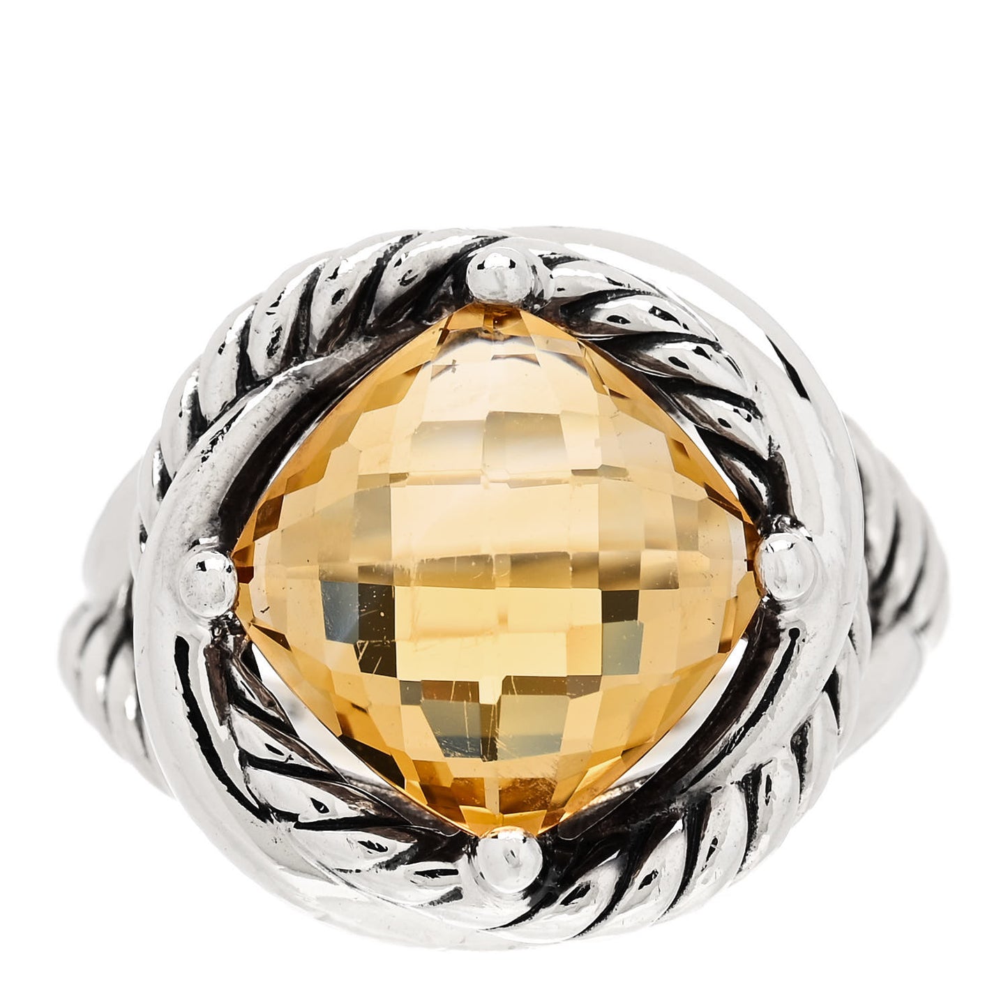 Sterling Silver Citrine 11mm Infinity Ring 52 6