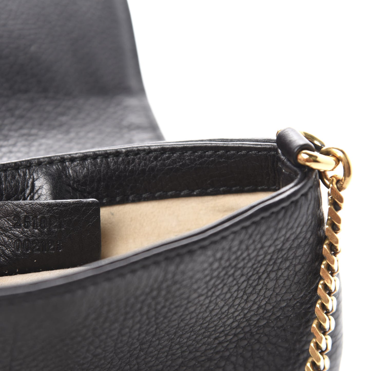 Pebbled Calfskin Small 1973 Chain Shoulder Bag Black