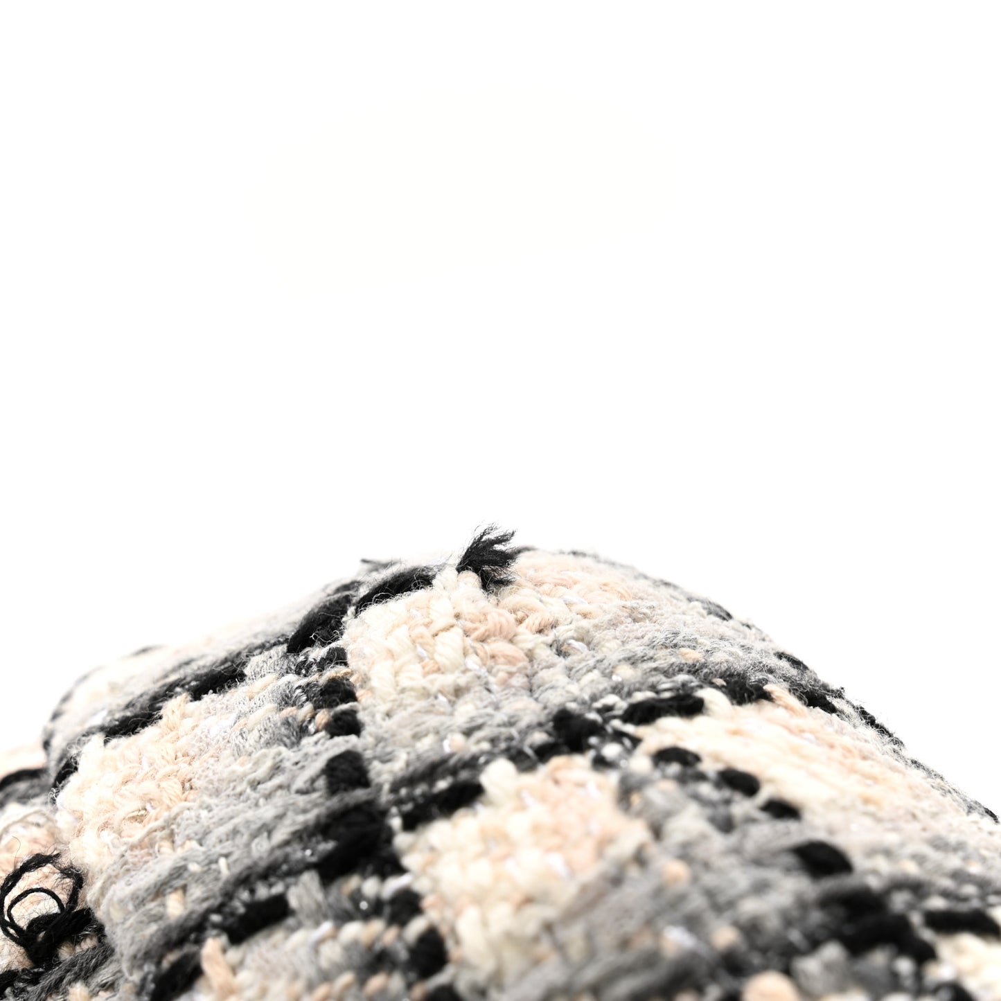 Cotton Tweed CC Beret S White Black Multicolor