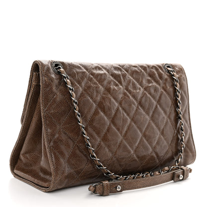 Chanel Crumpled Grained Calfskin Jumbo CC Crave Flap Brown 3 of 10