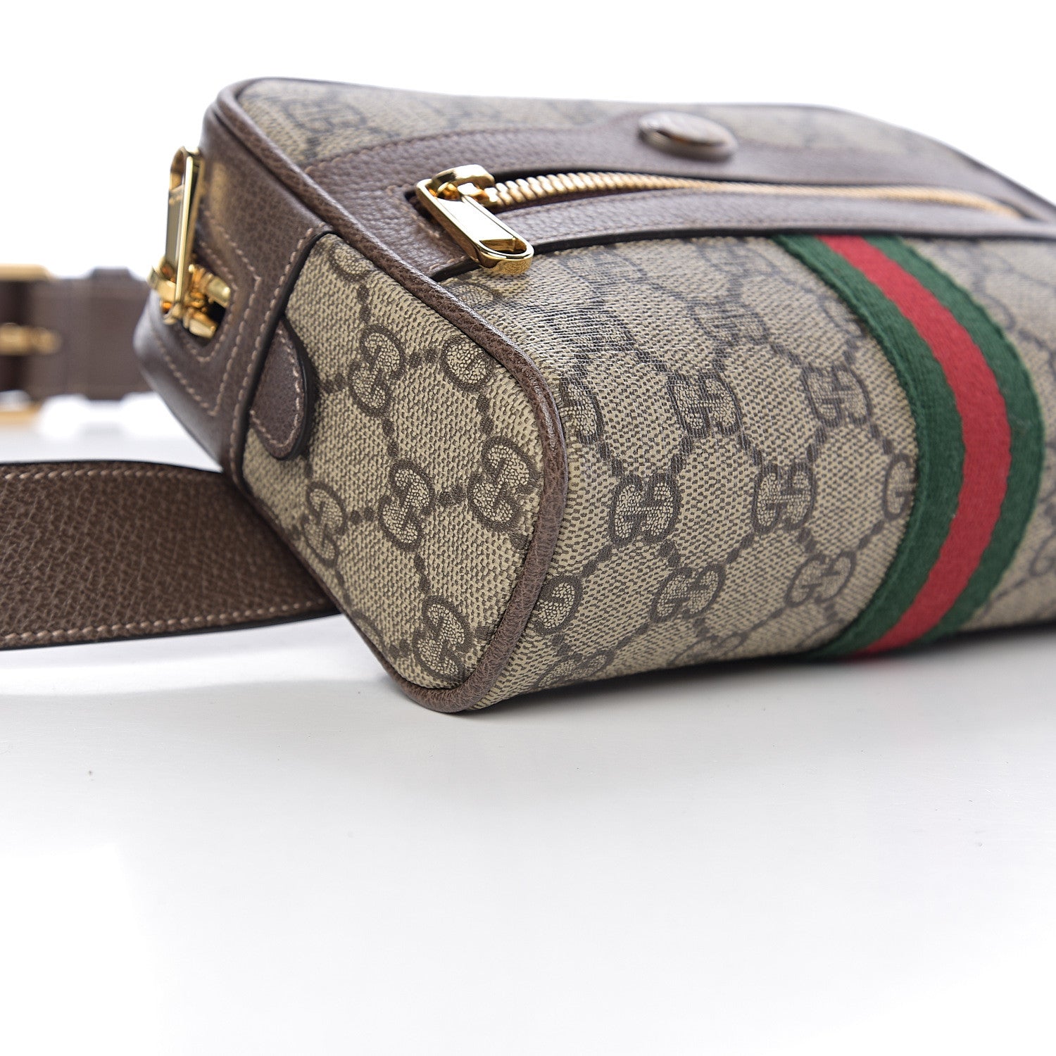 Gucci GG Supreme Monogram Web Small Ophidia Belt Bag 95 38 Dark Brown 8 of 9