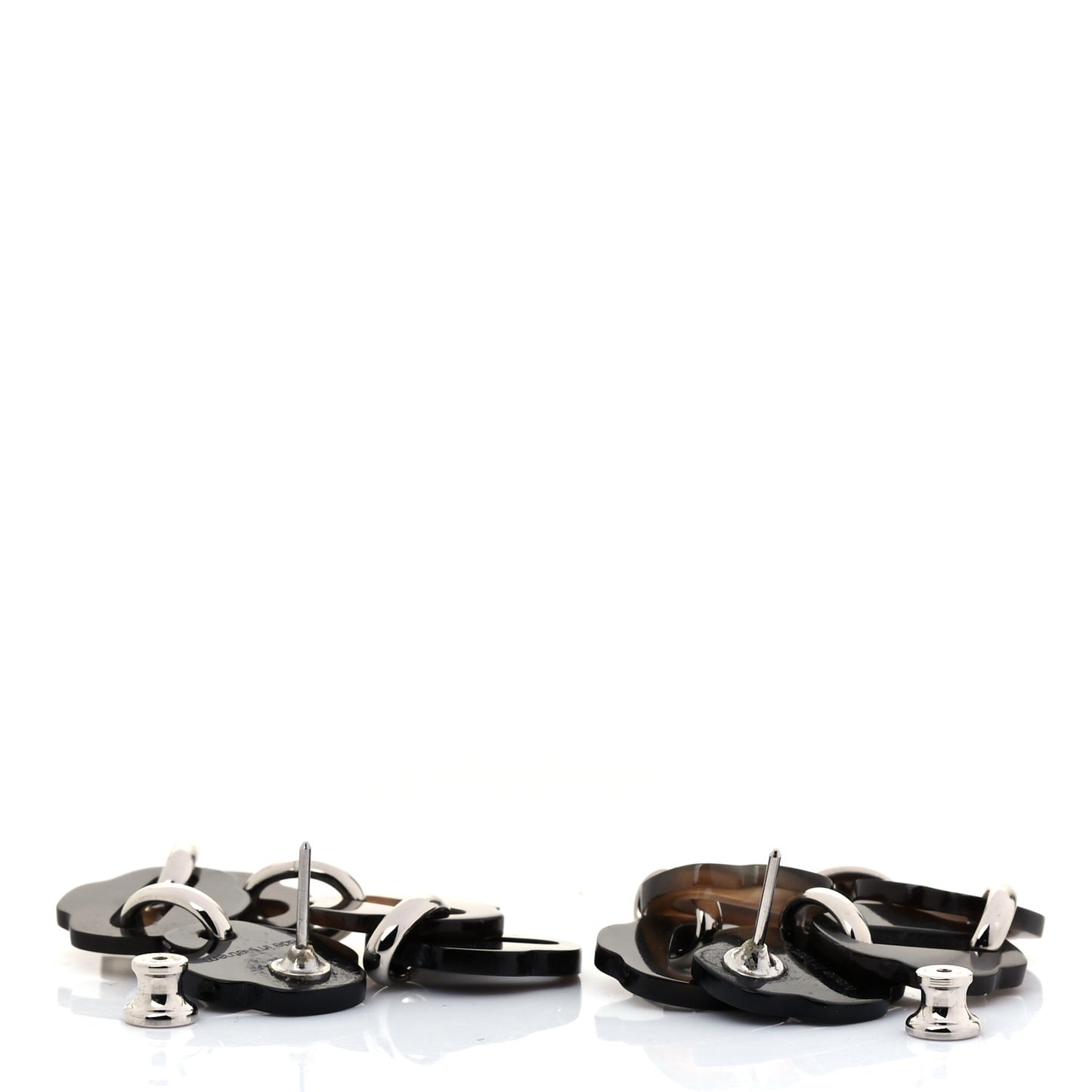 Buffalo Horn Palladium Mousqueton Earrings