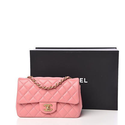 Chanel Lambskin Quilted Mini Rectangular Flap Pink 17 of 17