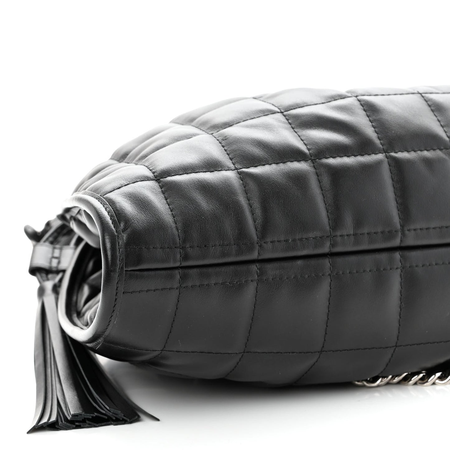 Calfskin Quilted Medium Deco Tote Bag Black