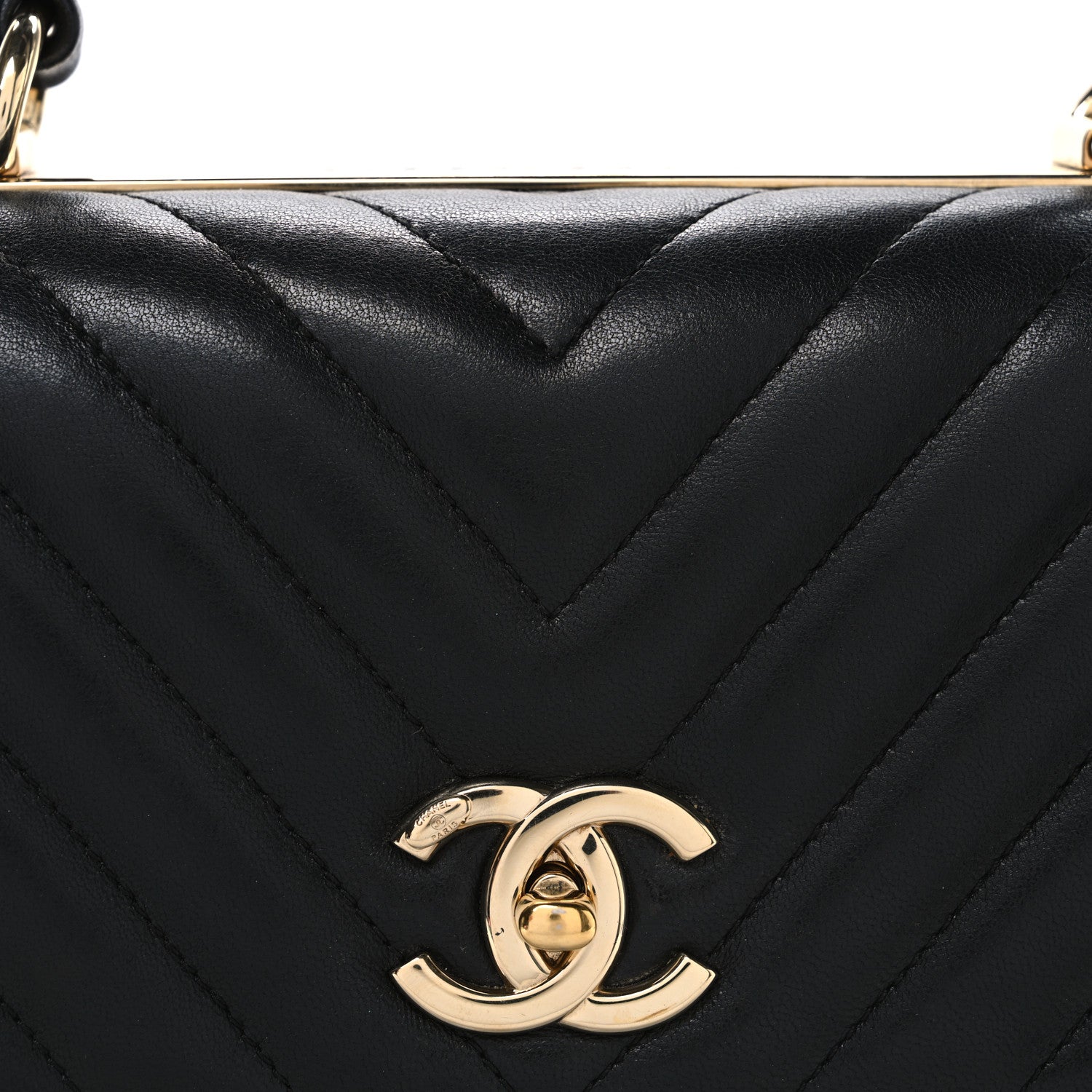 Chanel Lambskin Chevron Quilted Medium Trendy CC Dual Handle Flap Bag Black Black 8 of 11