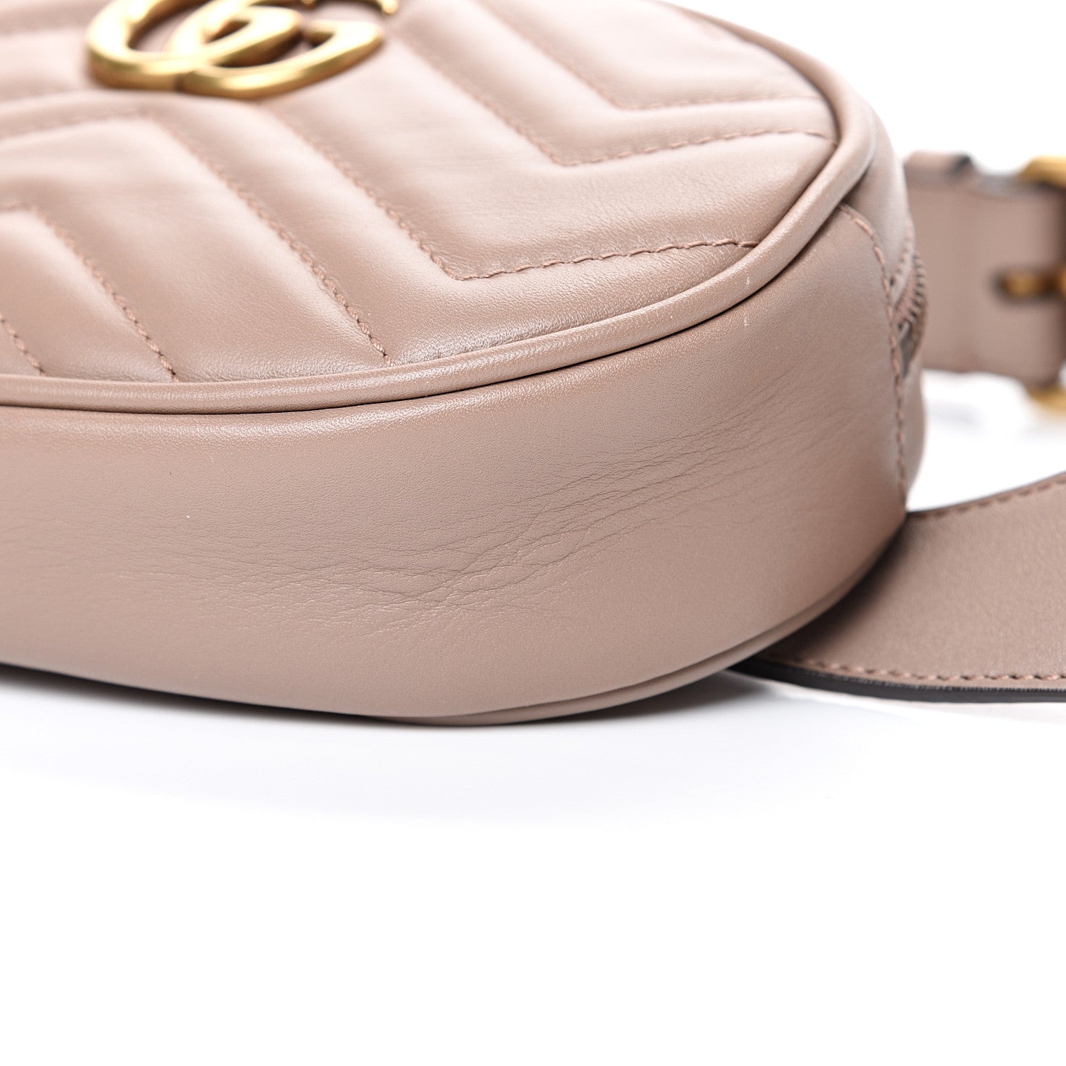 Gucci Calfskin Matelasse GG Marmont Belt Bag 85 34 Porcelain Rose 9 of 12