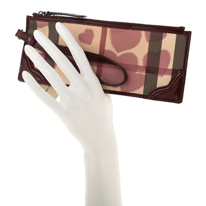 Burberry Nova Check Heart Wristlet Berry Red 2 of 10