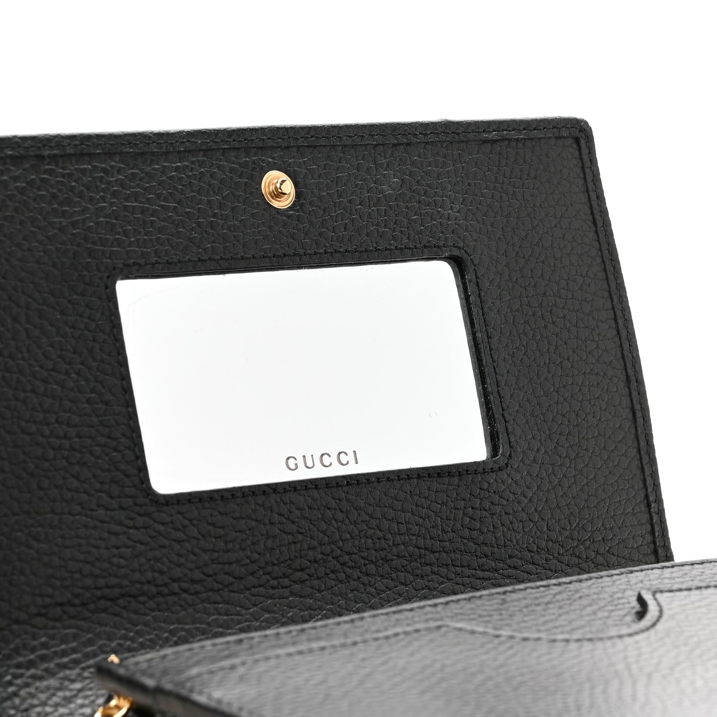 Calfskin Mini GG Marmont Chain Wallet Black