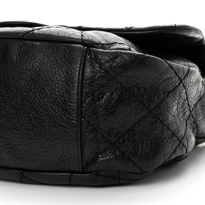 Chanel Glazed Calfskin Stitched XL On The Road Flap Black 9 of 15