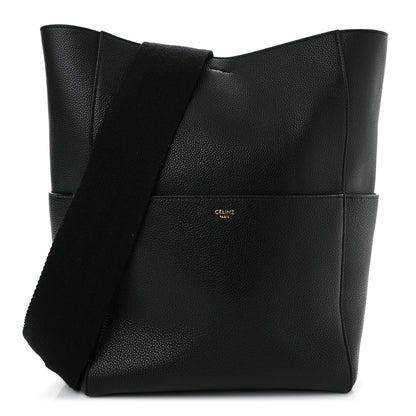 Celine Soft Grained Calfskin Sangle Bucket Bag Black 1 of 11