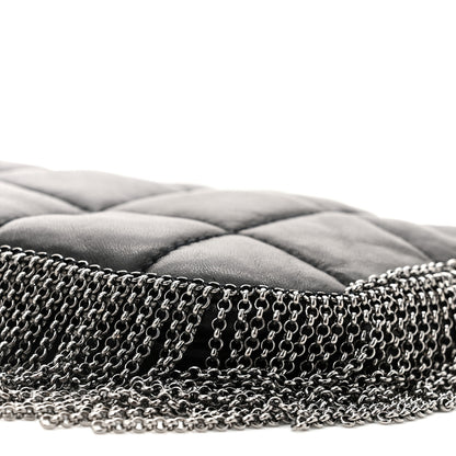 Chanel Lambskin Square Quilted Chain Fringe Pochette Black 10 of 10