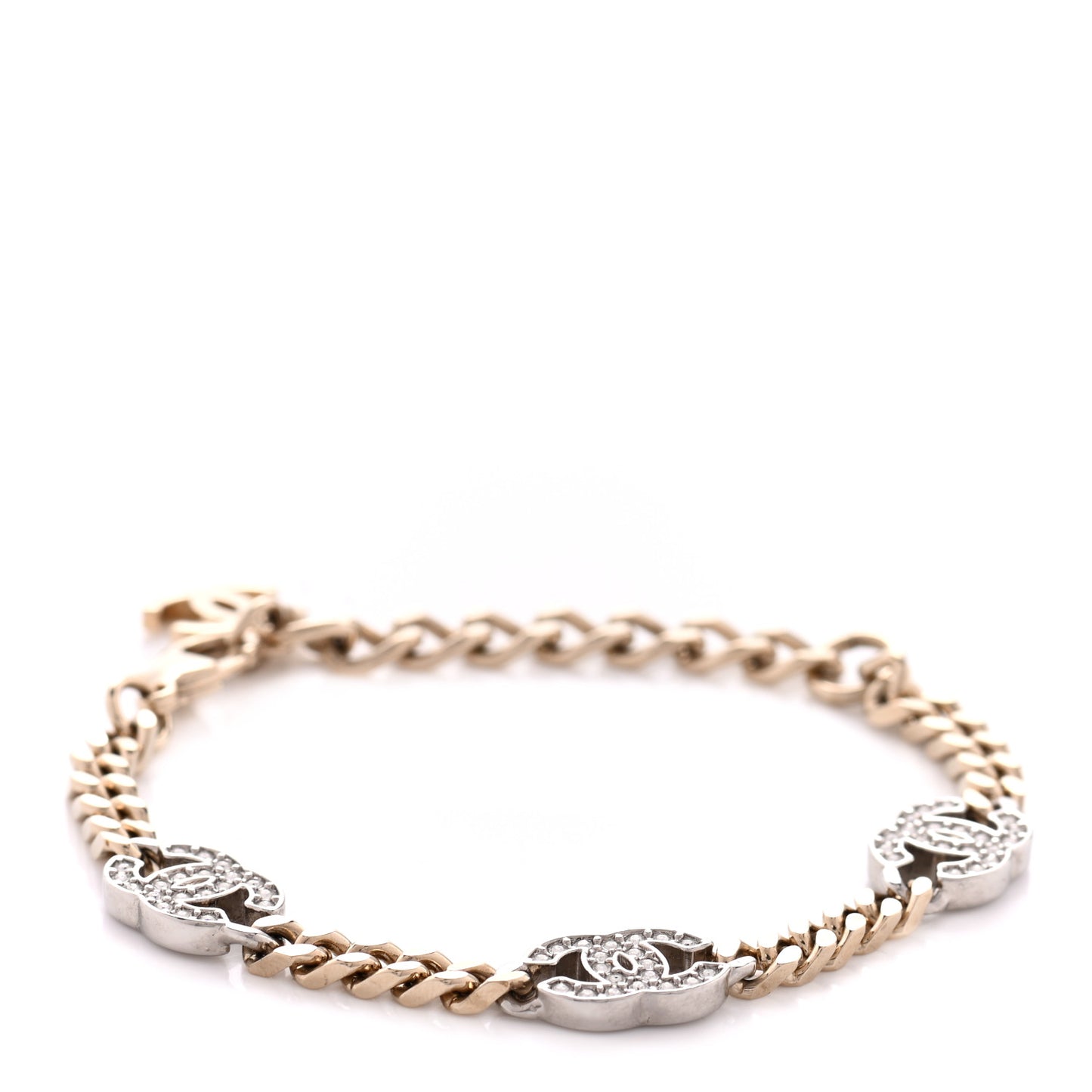 Crystal CC Chain Bracelet Gold Silver