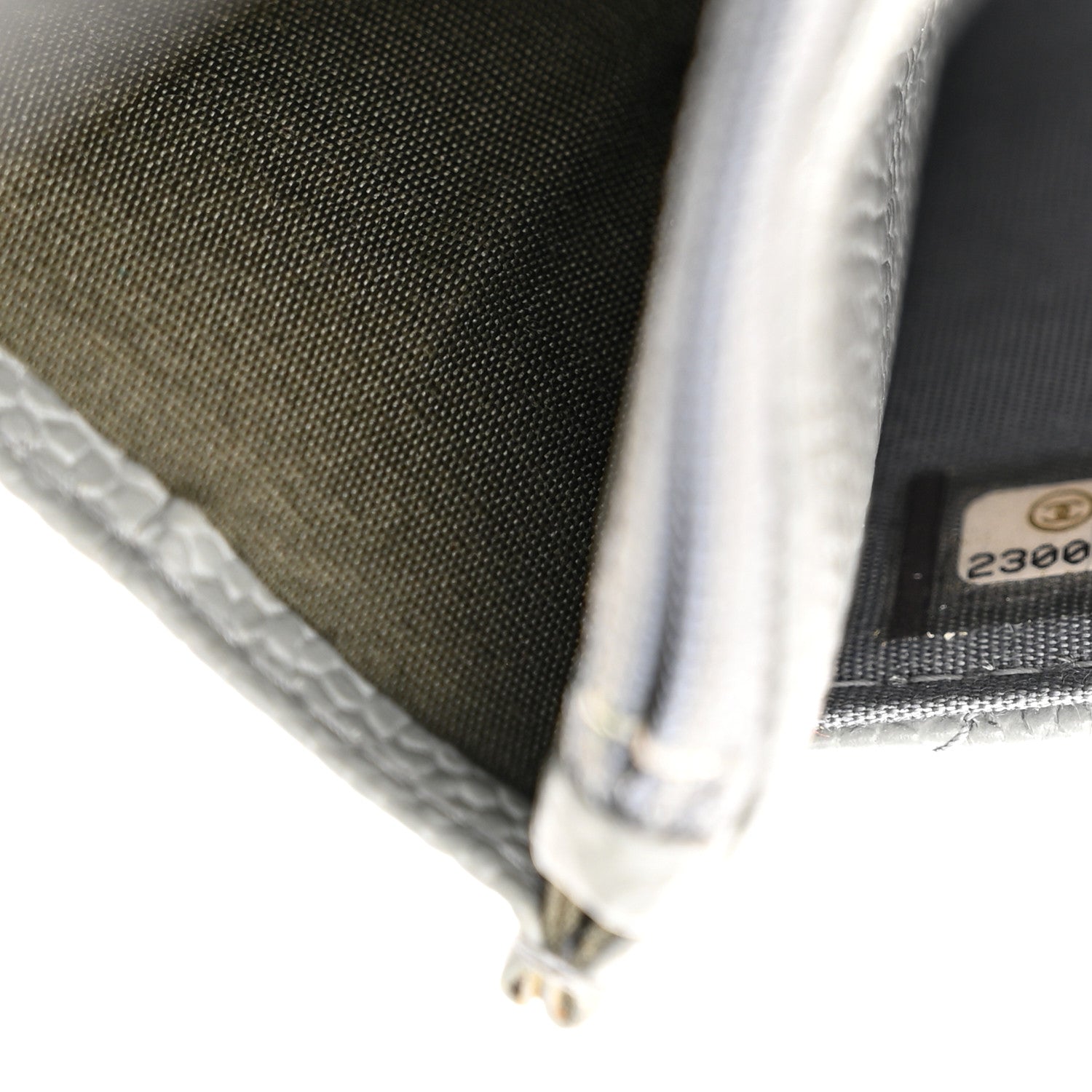 Chanel Caviar Quilted Boy Wallet On Chain WOC Grey 8 of 12