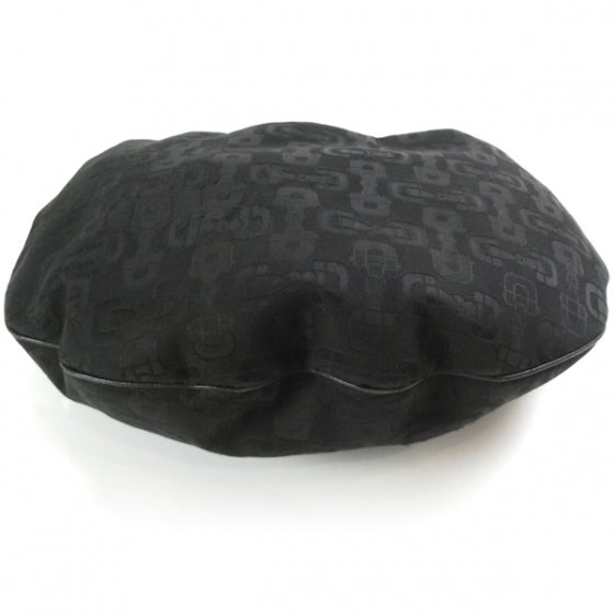 Canvas Horsebit Hobo Black