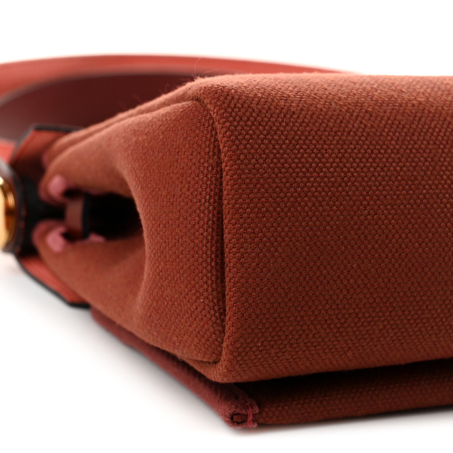 Hermes Military Toile Vache Hunter Herbag Zip Retourne 20 Rouge H 9 of 11