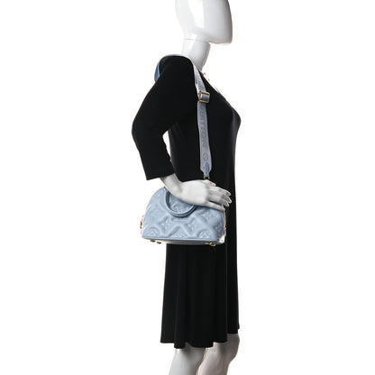 Louis Vuitton Calfskin Bubblegram Alma BB Ice Blue 2 of 11