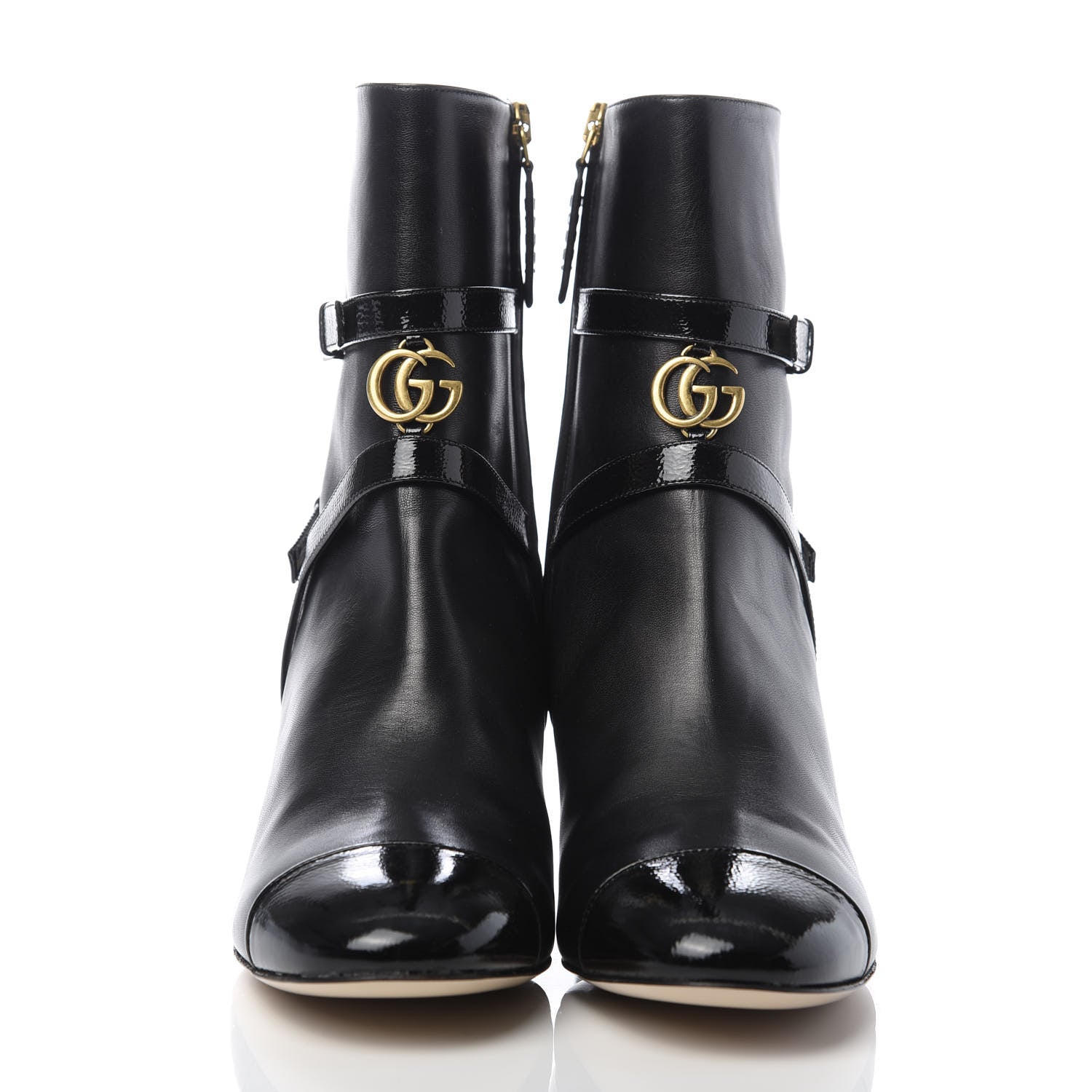 Gucci Malaga Kid GG Geraldine Cap Toe 55mm Ankle Boots 37.5 Black 2 of 10