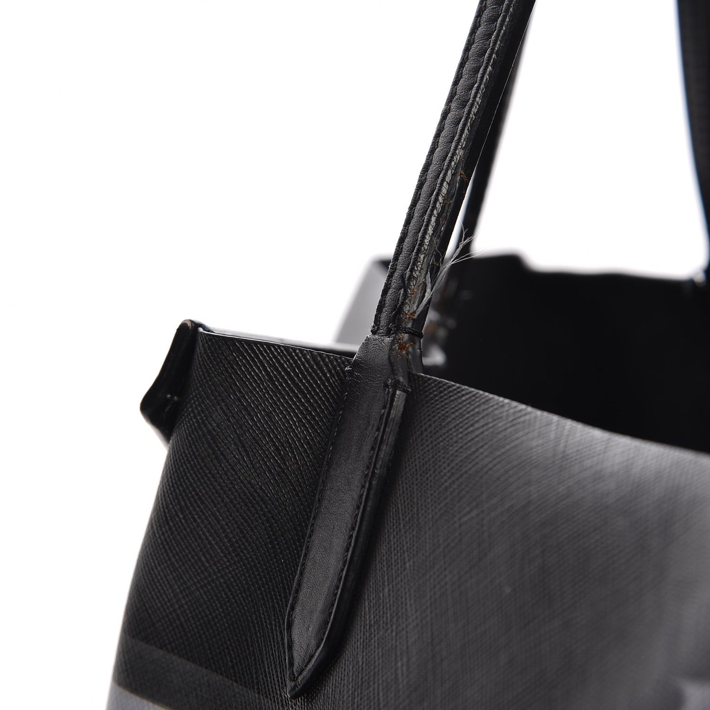 Textured Coated Canvas Bambi Print Large Antigona Tote Black