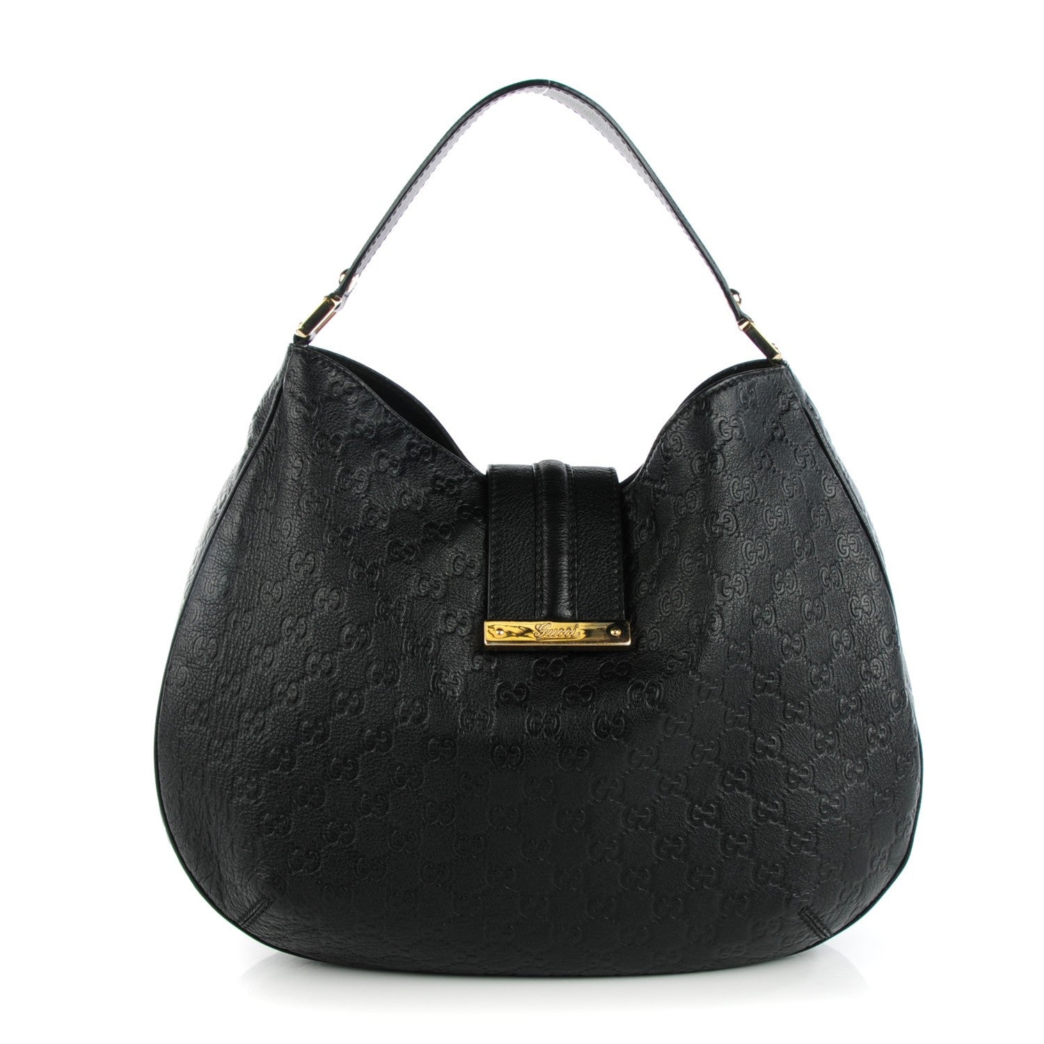 Gucci Guccissima Large New Ladies Web Hobo Black 1 of 7