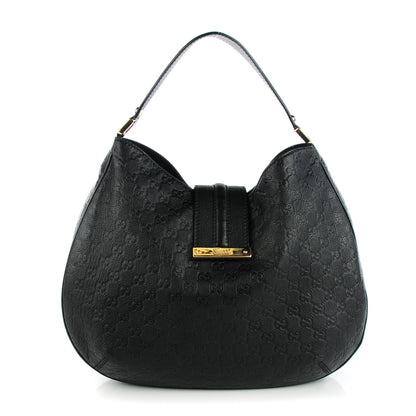 Gucci Guccissima Large New Ladies Web Hobo Black 1 of 7