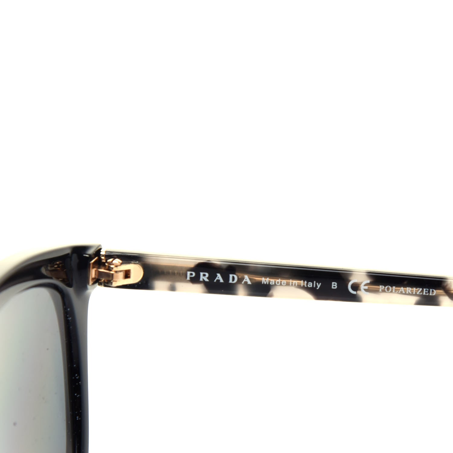 Prada Acetate Polarized Pillow Cat Eye Sunglasses SPR 03X Black Tortoise 6 of 7