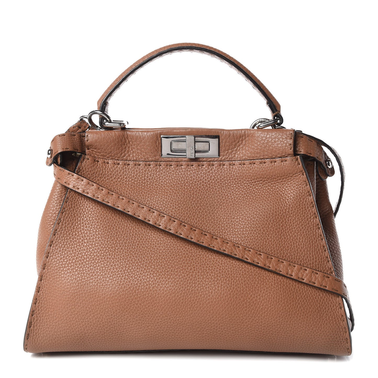 Cuoio Romano Selleria Bi-Color Medium Peekaboo Iconic Satchel Mou Deserto