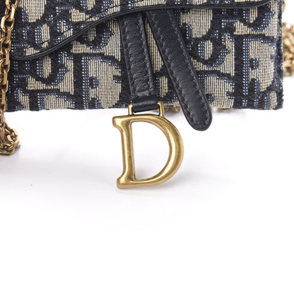Christian Dior Oblique Nano Saddle Chain Pouch Blue 10 of 10
