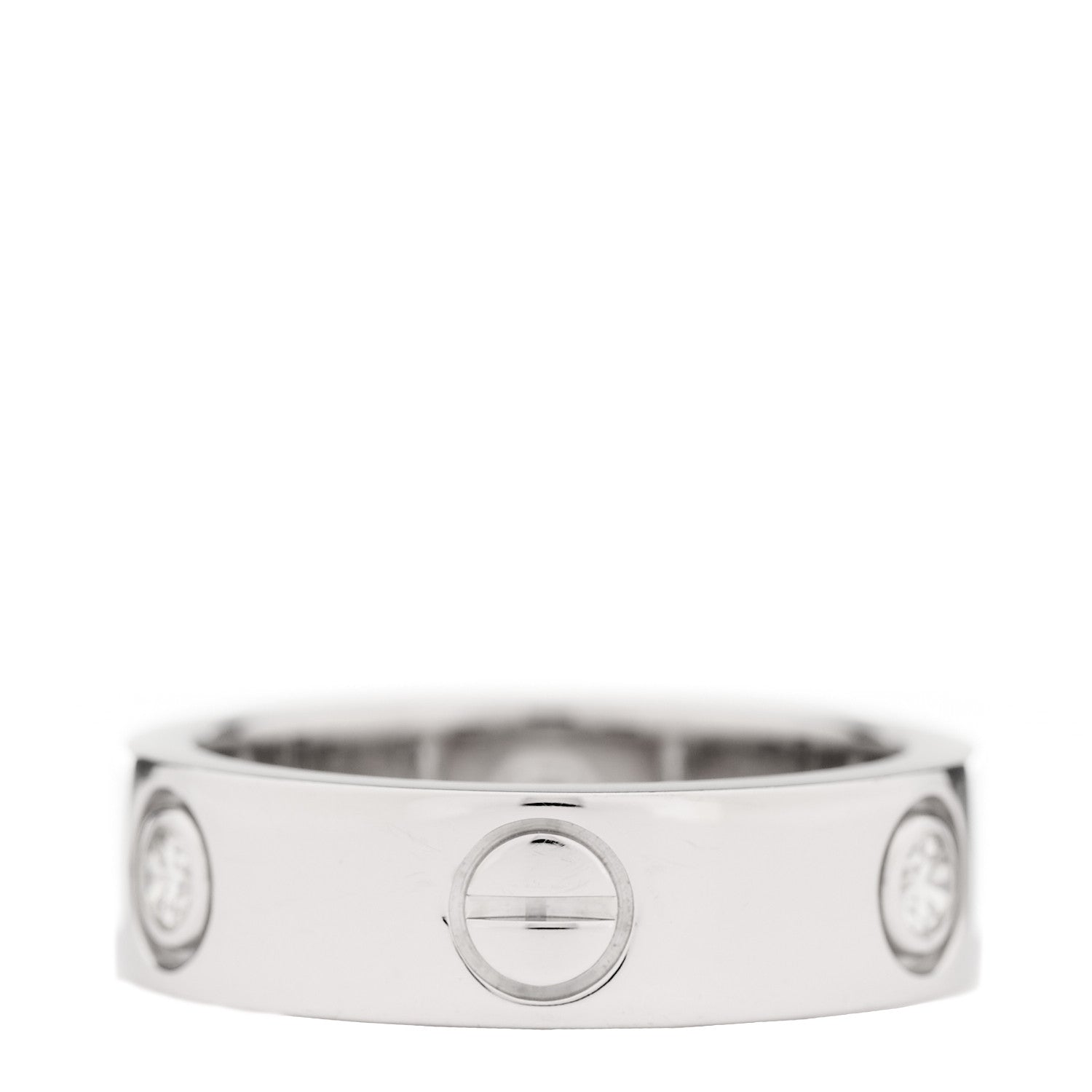 Cartier 18K White Gold 3 Diamond 5.5mm LOVE Ring 51 5.75 3 of 6