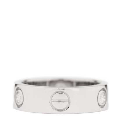 Cartier 18K White Gold 3 Diamond 5.5mm LOVE Ring 51 5.75 3 of 6