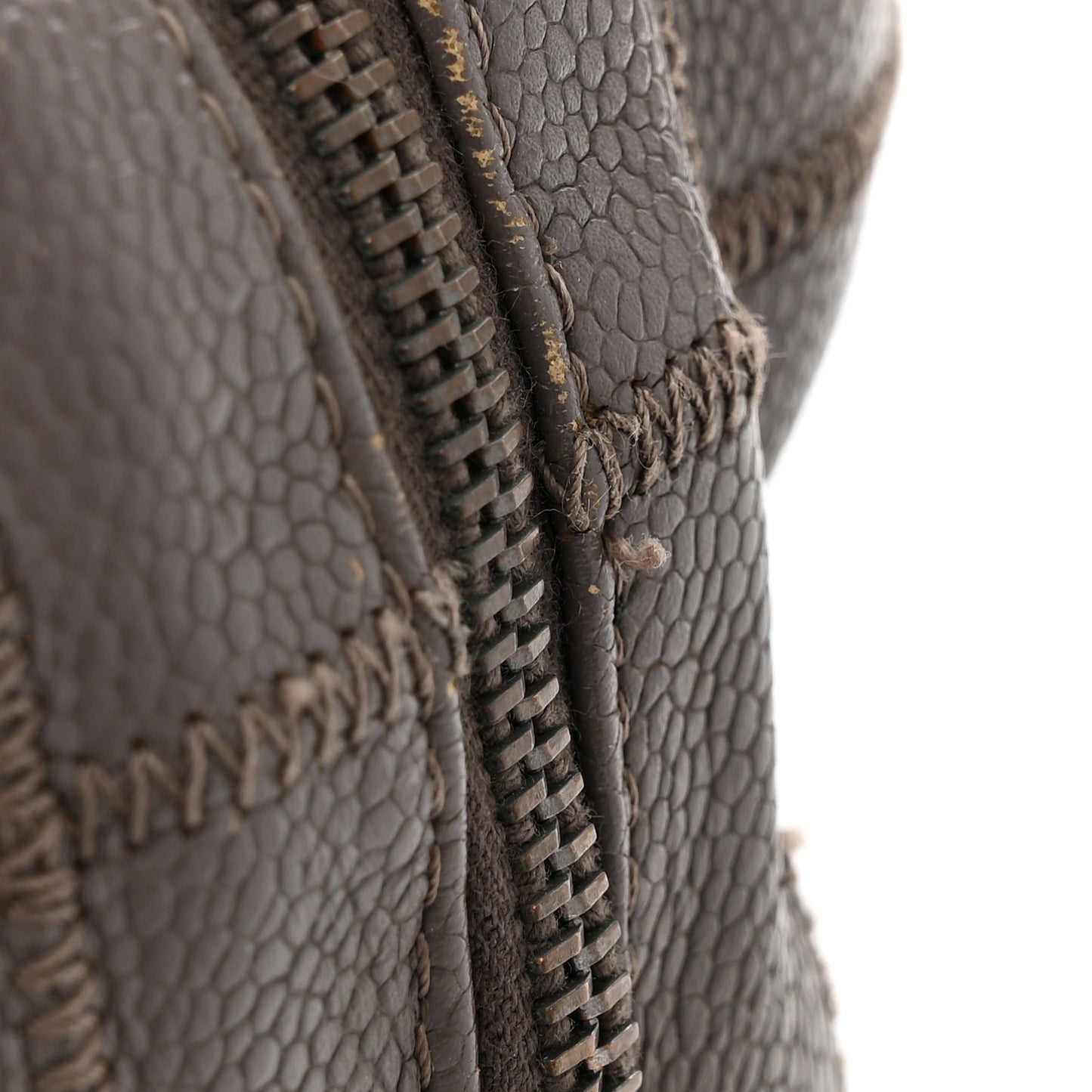 Caviar Square Stitched Bowler Grey