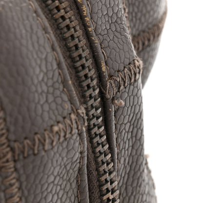 Chanel Caviar Square Stitched Bowler Grey 16 of 17