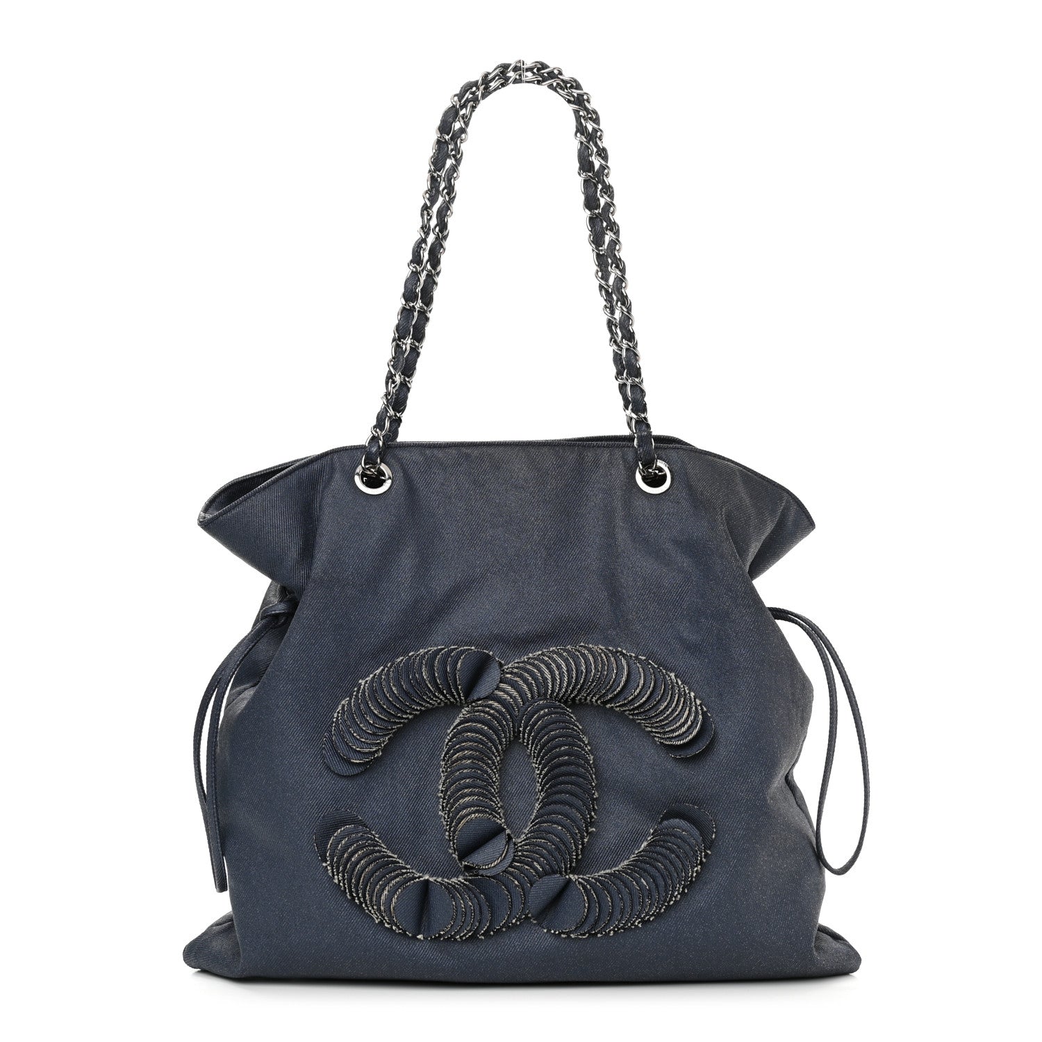 Chanel Denim Large CC Discus Tote Blue 1 of 12