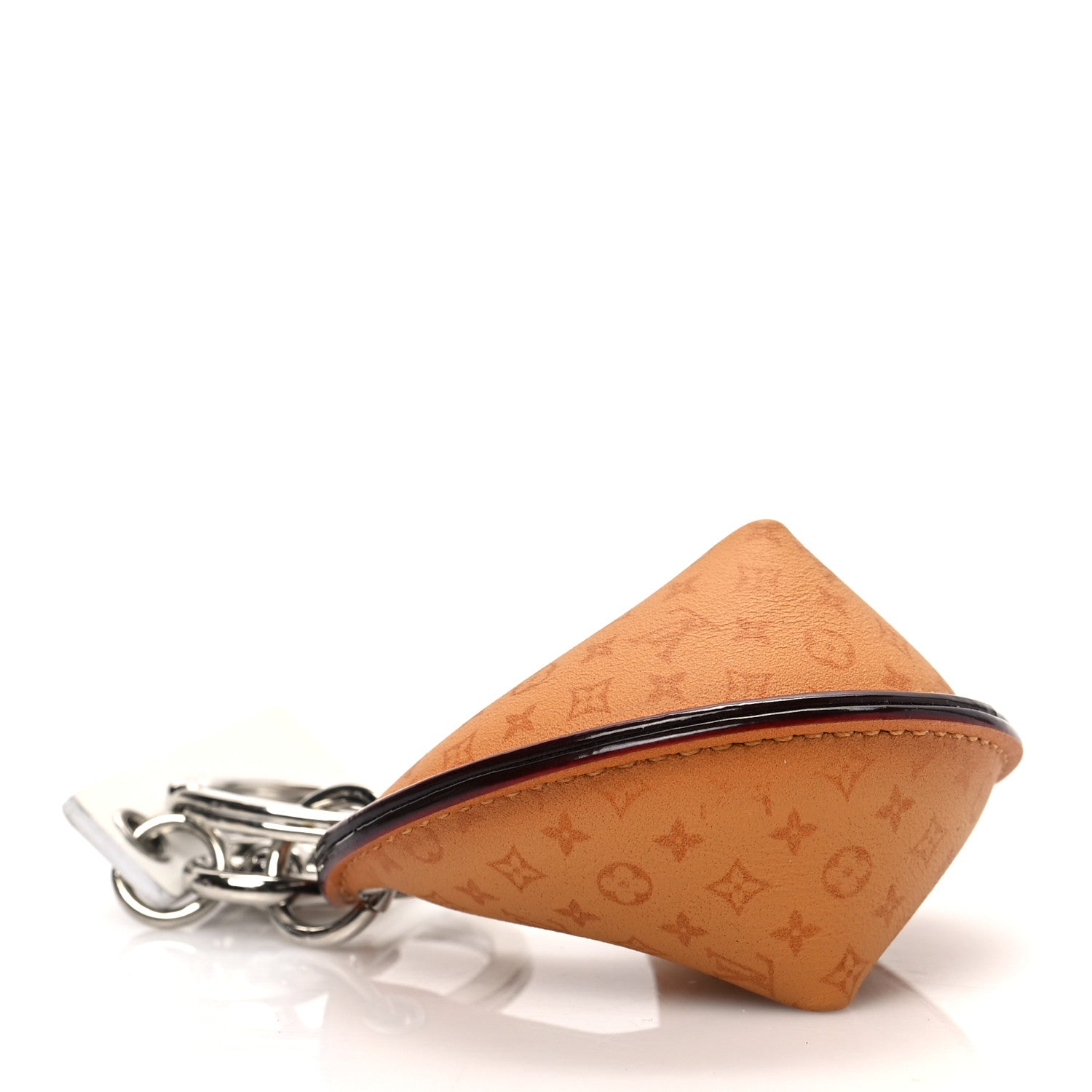 Louis Vuitton Calfskin Monogram Printed LV Fortune Cookie Bag Charm Key Holder Brown 4 of 5