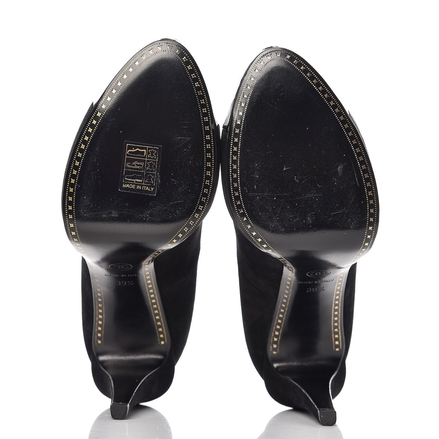 Suede Patent Cap Toe Pumps 39.5 Black