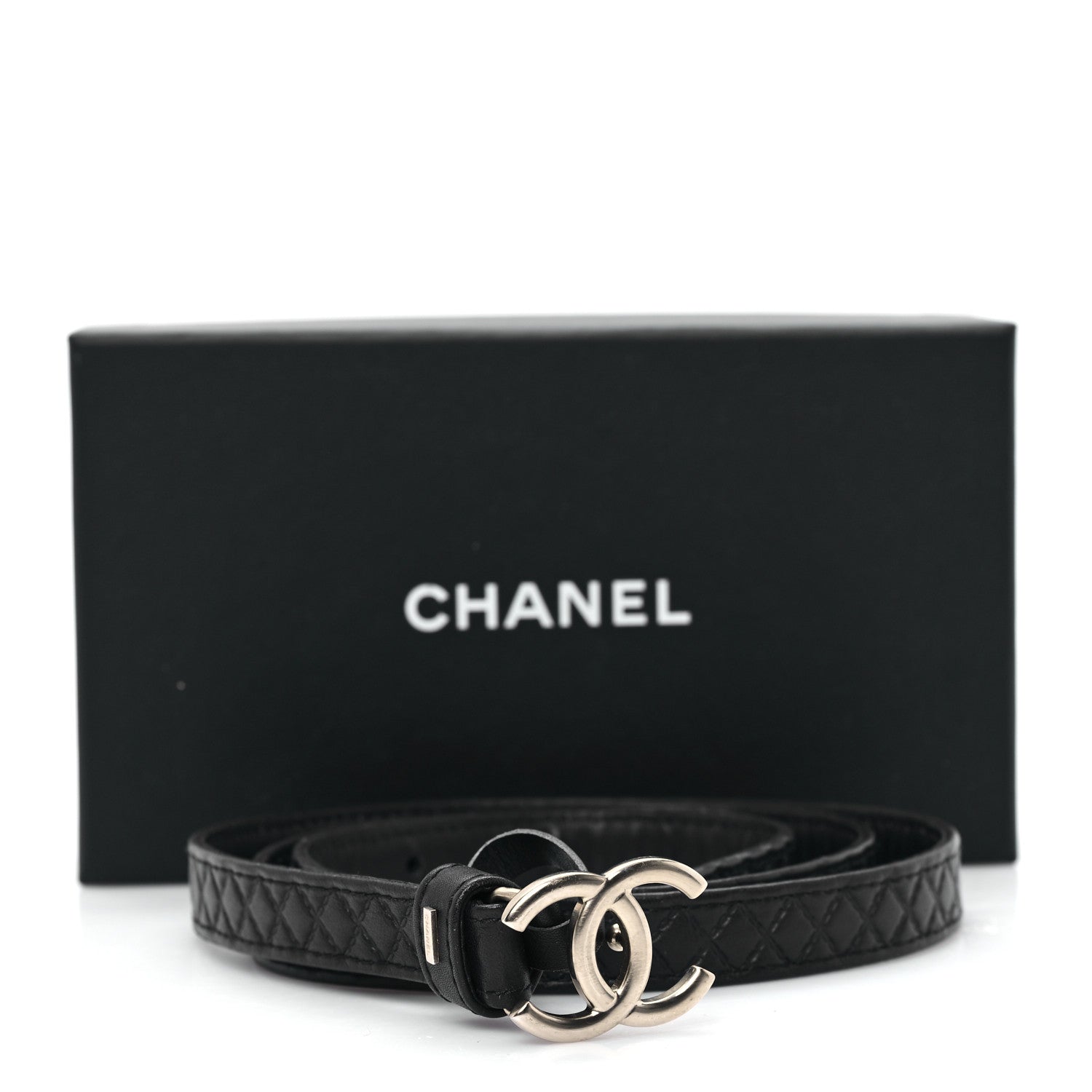 Chanel Calfskin Quilted CC Belt 80 32 Black 6 of 6