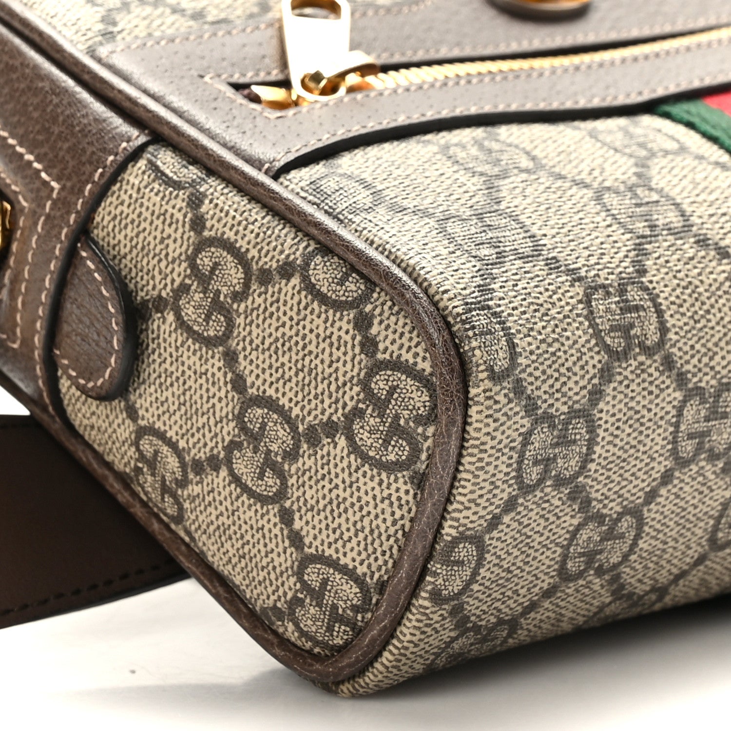 Gucci GG Supreme Monogram Web Small Ophidia Belt Bag 95 38 Dark Brown 8 of 10