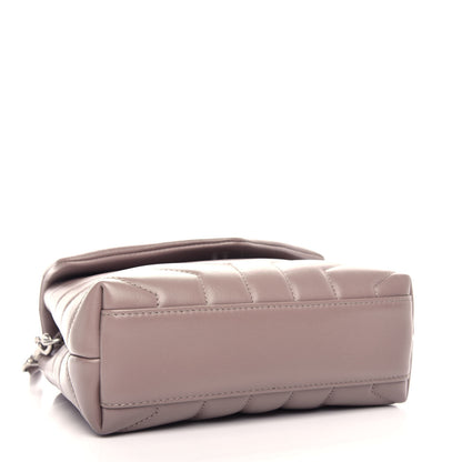 Saint Laurent Calfskin Y Quilted Monogram Toy Loulou Satchel Light Natural 4 of 12