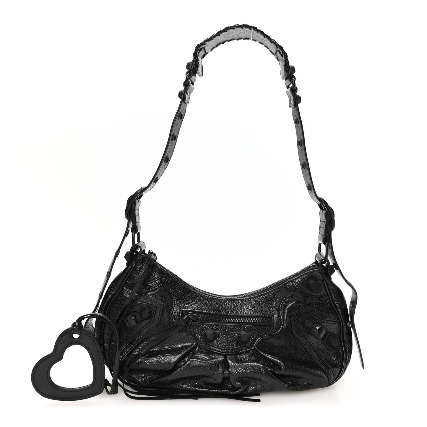 Agneau Arena Monochrome Small Le Cagole Shoulder Bag Black