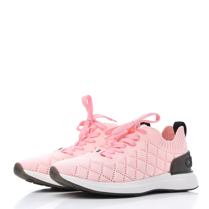 Chanel Mixed Fibers Quilted Womens CC Sneakers 40.5 Pink 3 of 11