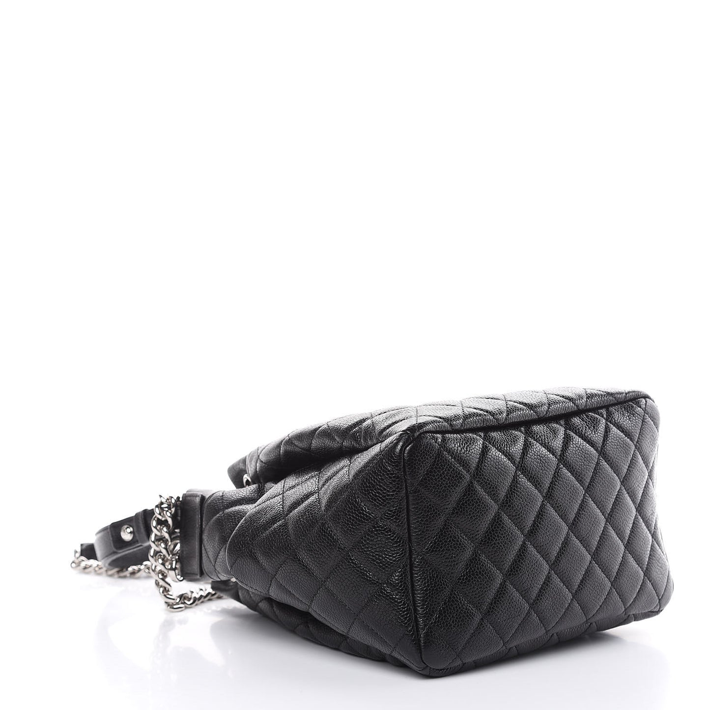 Caviar Quilted Small Chain Bucket Bag Black