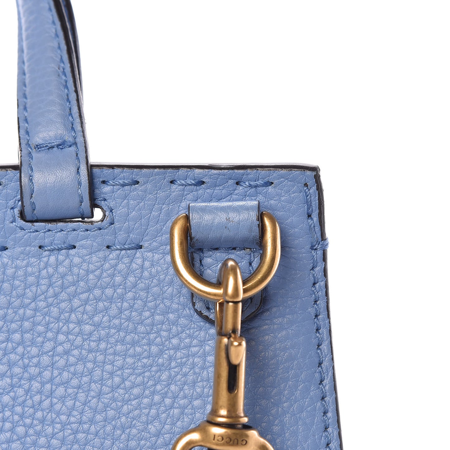 Calfskin Mini GG Marmont Top Handle Bag Clear Sky Blue